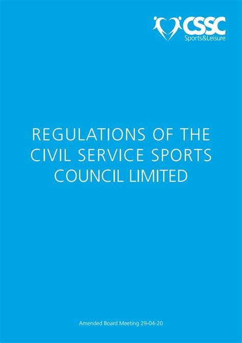 Regulations of the Civil Service Sports Council.